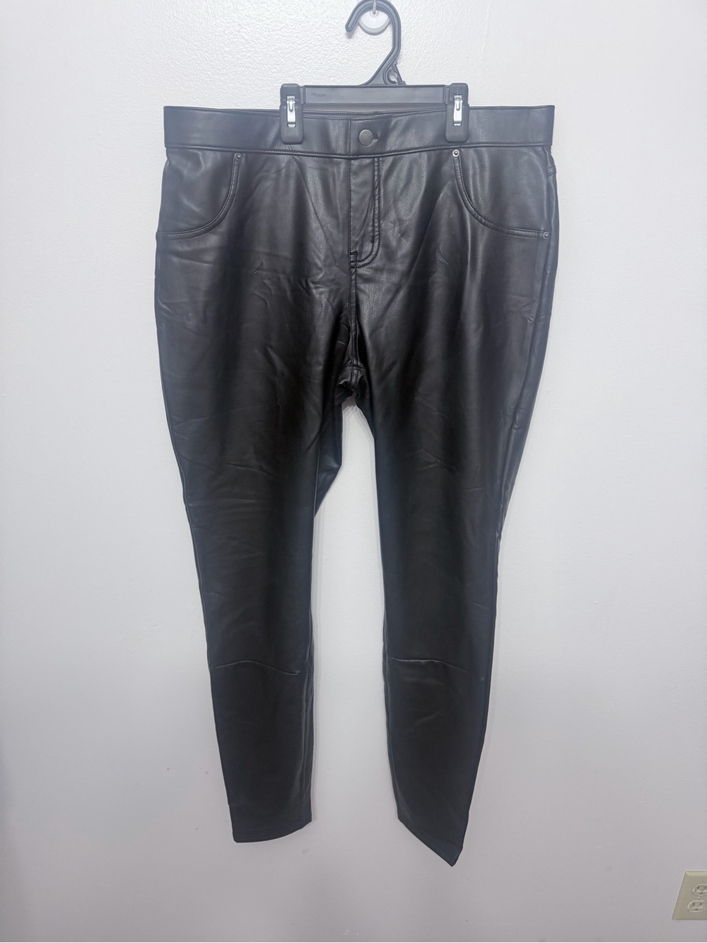 Women’s Black Faux Leather Jeans